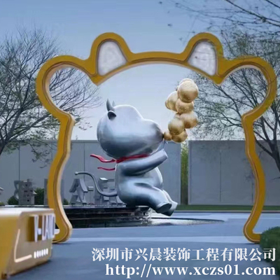 玻璃钢小熊门头