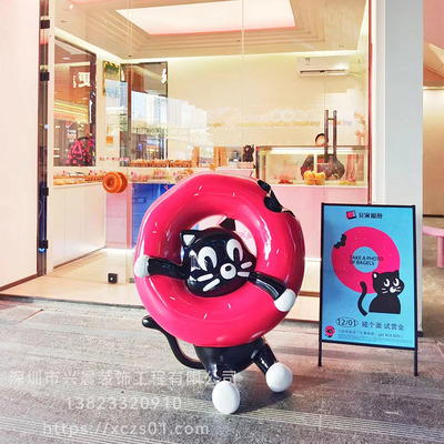 引流猫咪门头雕塑