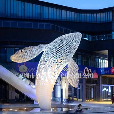 不锈钢鲸鱼雕塑